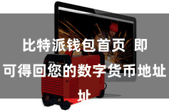 比特派钱包首页 即可得回您的数字货币地址