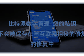 比特派数字管理 您的私钥就不会被保存在与互联网相接的修复中