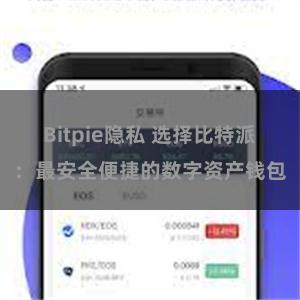 Bitpie隐私 选择比特派：最安全便捷的数字资产钱包