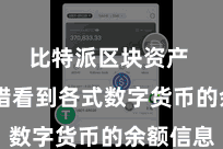 比特派区块资产  你不错看到各式数字货币的余额信息