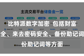 比特派数字加密  包括财富密码安全、来去密码安全、备份助记词等方面