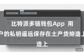 比特派多链钱包App  用户的私钥遥远保存在土产货缔造上