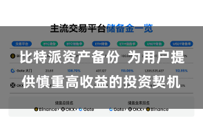 比特派资产备份  为用户提供慎重高收益的投资契机
