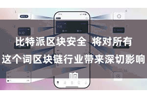 比特派区块安全  将对所有这个词区块链行业带来深切影响
